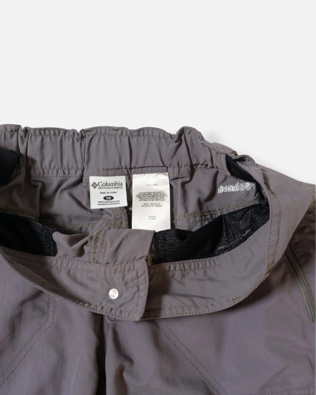 Pantalón Cargo Columbia Mujer Gris Técnico Vintage — Talla M