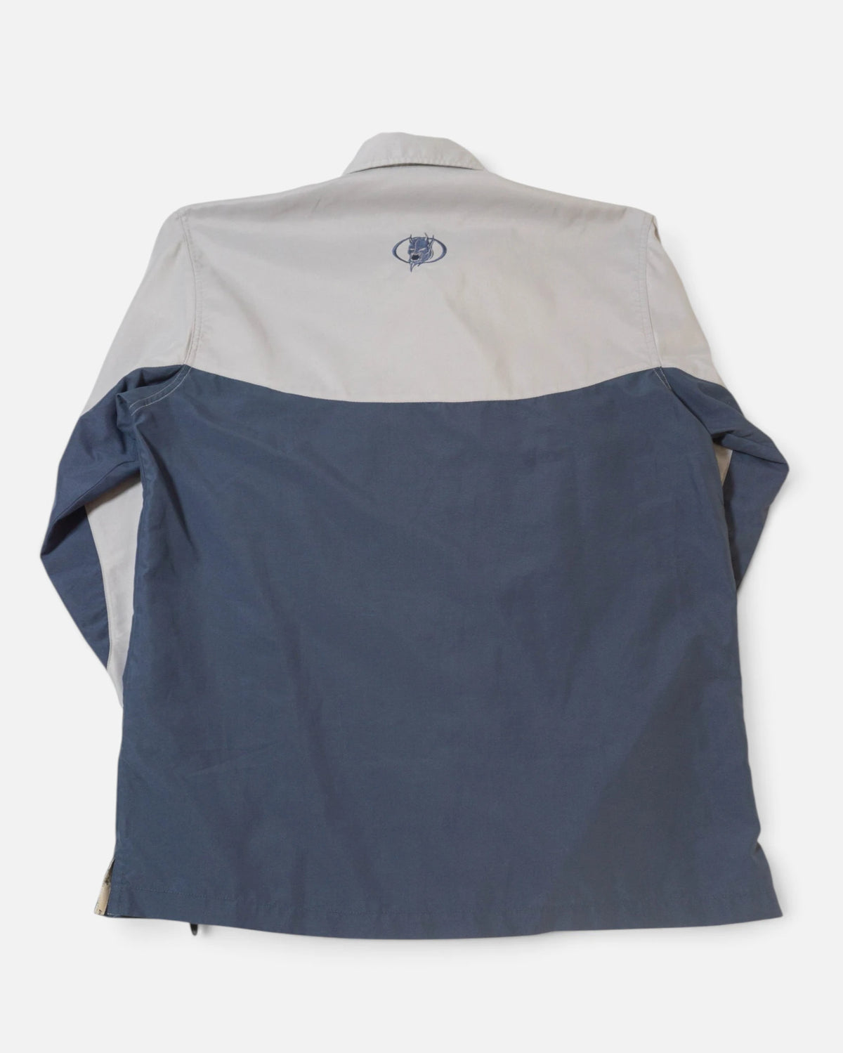 Chaqueta Dj's Band Colorblock Gris Azul Y2K — Talla XL