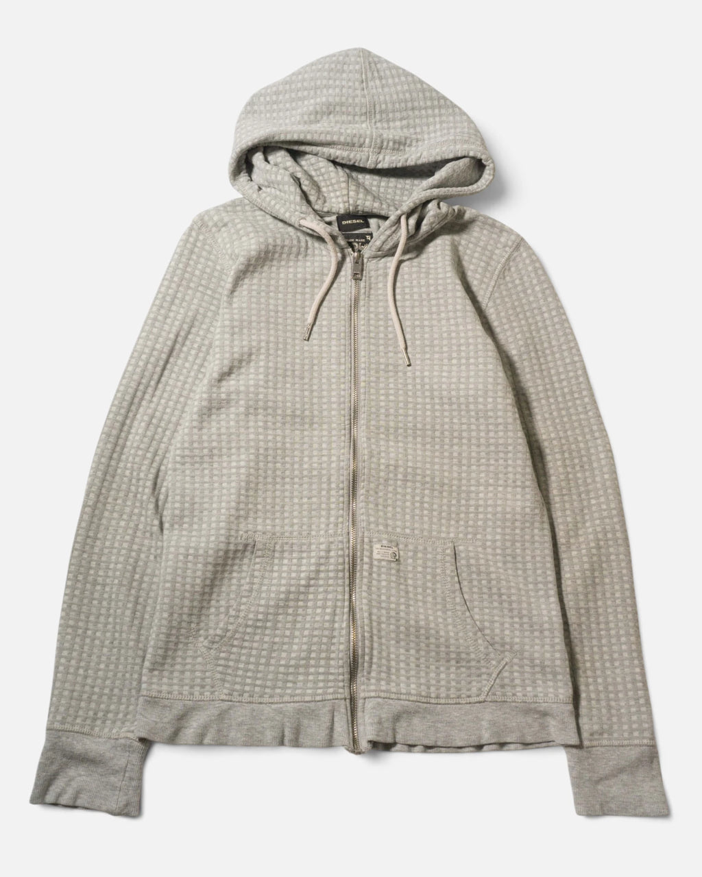 Sudadera Diesel Gofrada Gris Vintage 00s — Talla L (Mujer)