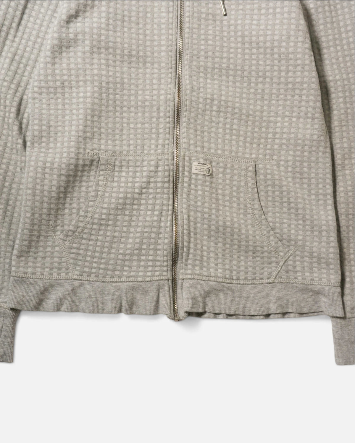 Sudadera Diesel Gofrada Gris Vintage 00s — Talla L (Mujer)