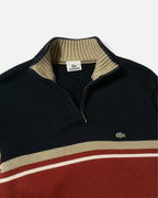 Jersey Lacoste Cremallera Rayas Vintage — Talla XL