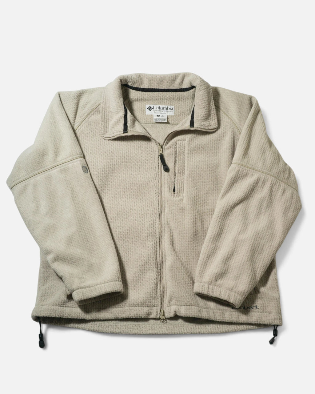Chaqueta Polar Columbia Convert Beige Vintage — Talla XL