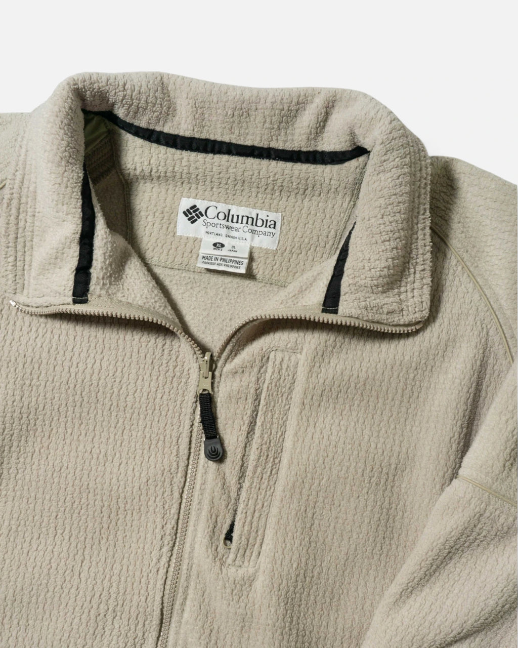 Chaqueta Polar Columbia Convert Beige Vintage — Talla XL