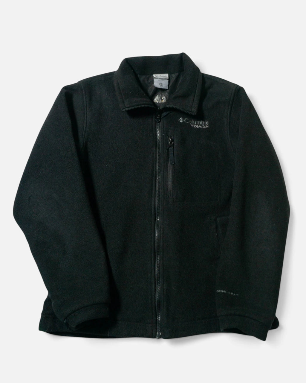 Chaqueta Polar Columbia Titanium Negra Vintage — Talla XS