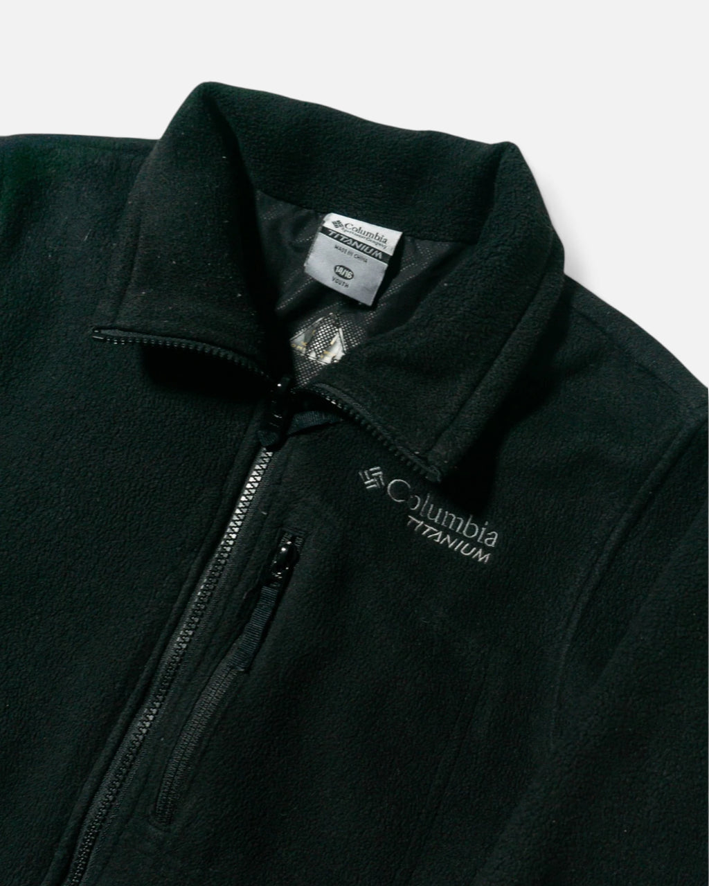 Chaqueta Polar Columbia Titanium Negra Vintage — Talla XS