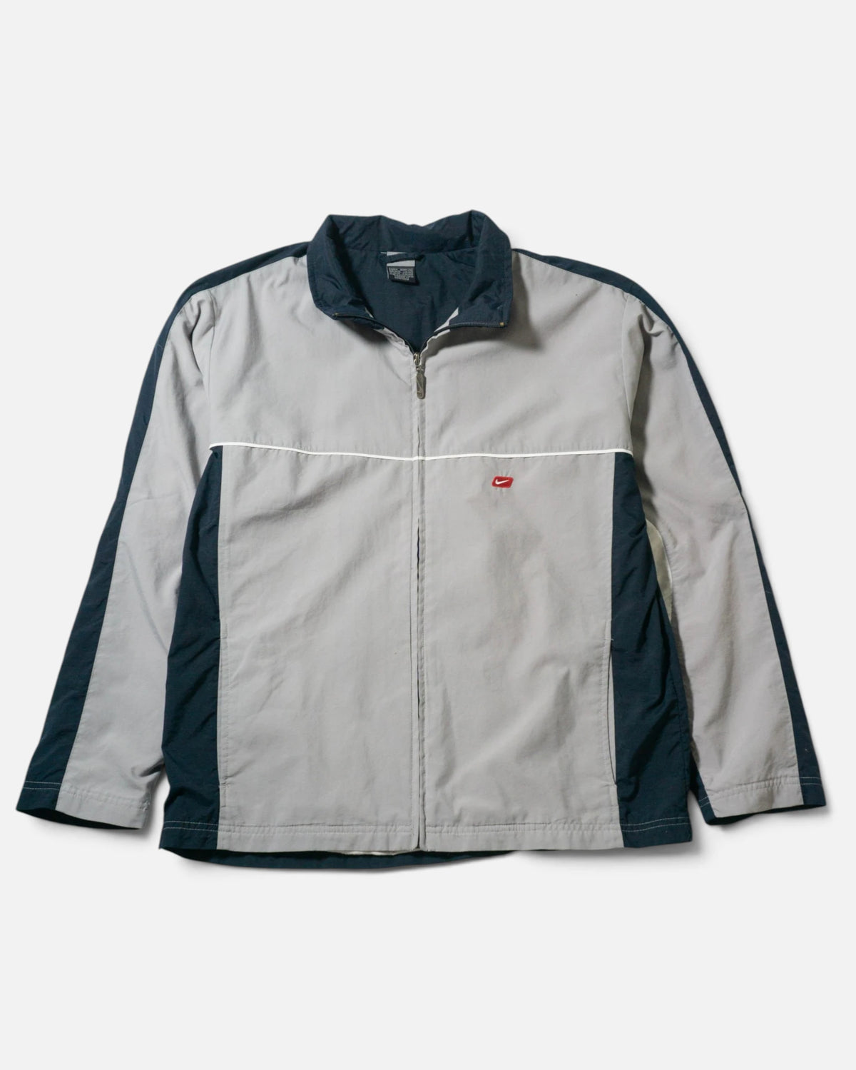 Chaqueta Nike Cortavientos Gris Marina Vintage 00s — Talla M