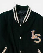 Chaqueta Varsity Levi's Lana Negra Vintage 90s — Talla XL