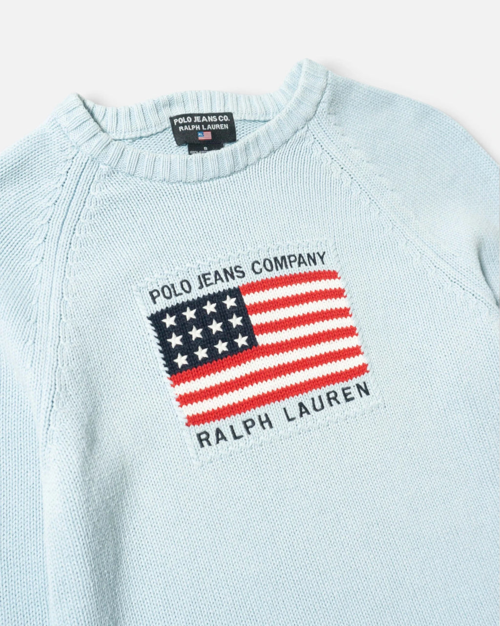 Jersey Ralph Lauren Bandera Azul Vintage 90s — Talla S Mujer