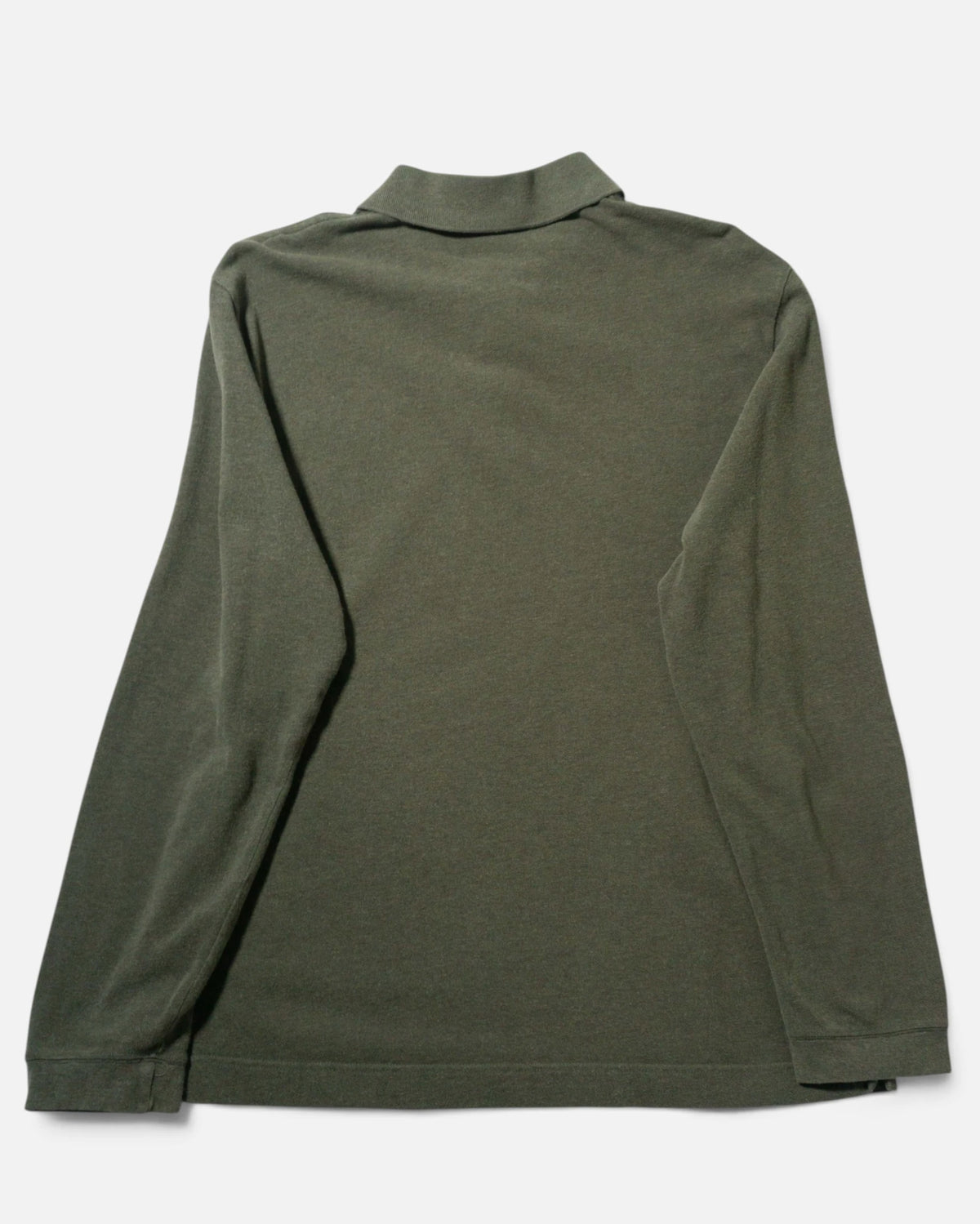 Polo Lacoste Manga Larga Verde Kaki Vintage — Talla XL