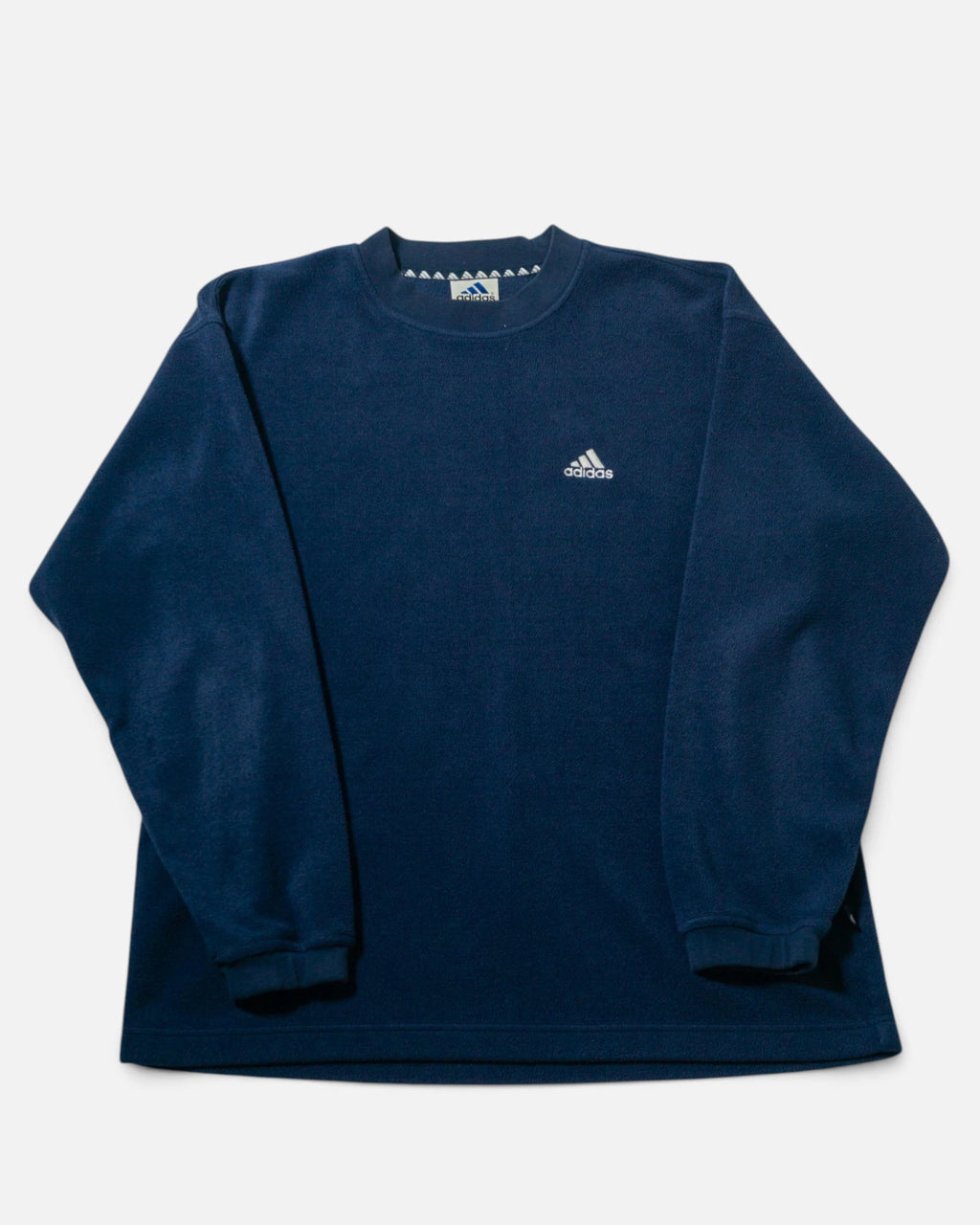 Sudadera Polar Adidas Azul Marino Vintage — Talla L