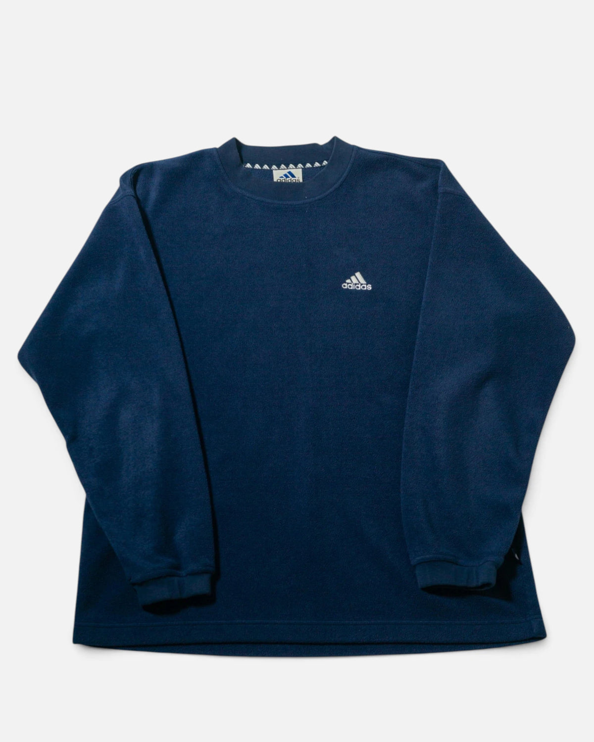 Sudadera Polar Adidas Azul Marino Vintage — Talla L