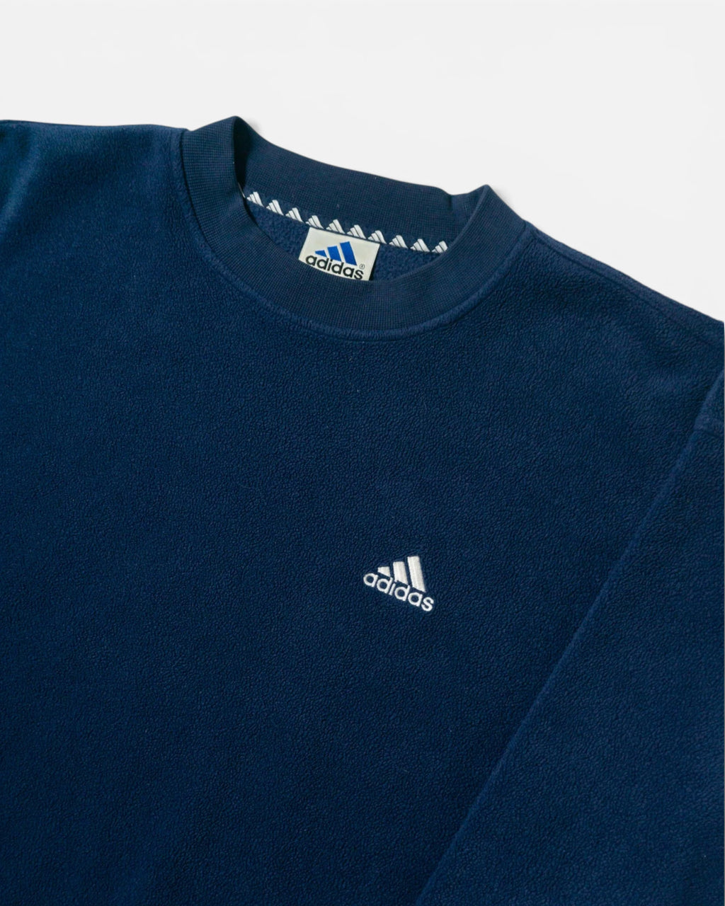 Sudadera Polar Adidas Azul Marino Vintage — Talla L