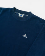 Sudadera Polar Adidas Azul Marino Vintage — Talla L