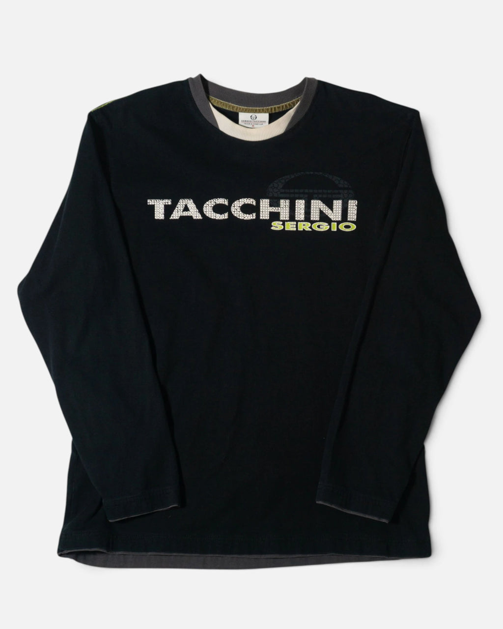 Camiseta Sergio Tacchini Negra Vintage 90s — Talla XL