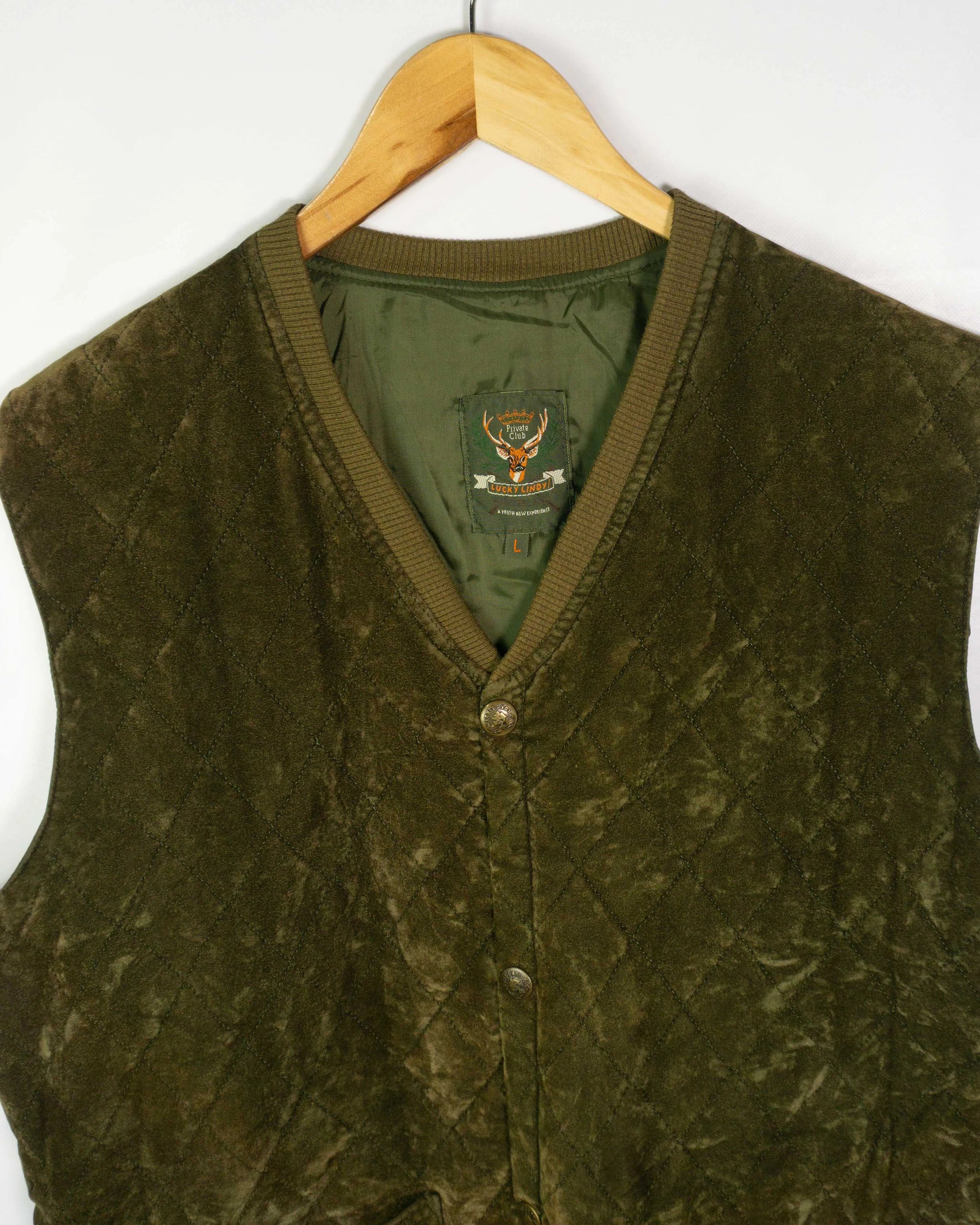 Chaleco de ante vintage 90s marrón L