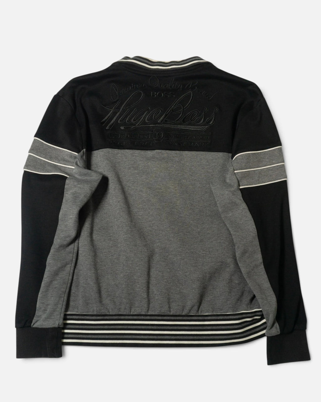 Chaqueta Boss Hugo Boss Gris Negra Vintage — Talla M