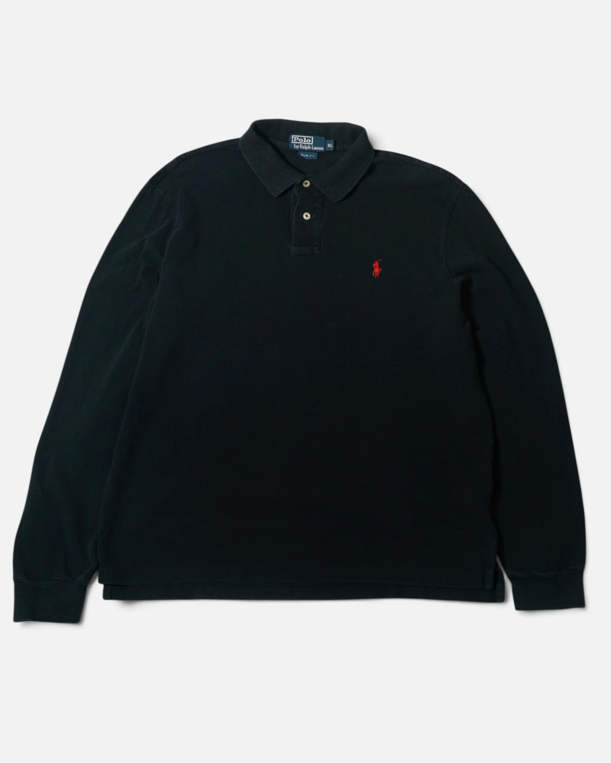 Polo Ralph Lauren Manga Larga Azul Marino Vintage — Talla L