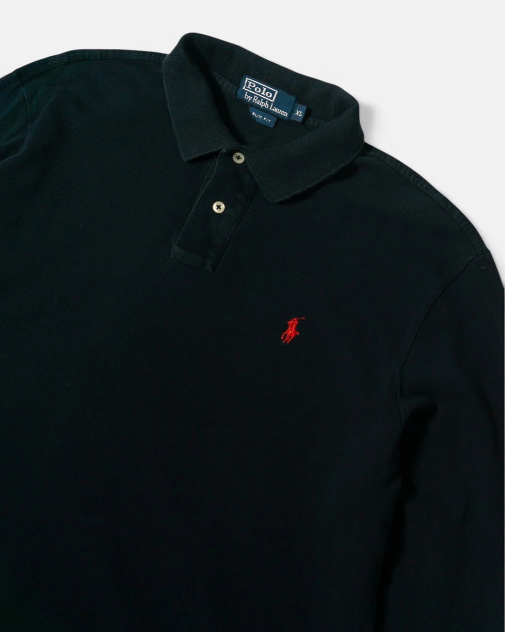 Polo Ralph Lauren Manga Larga Azul Marino Vintage — Talla L