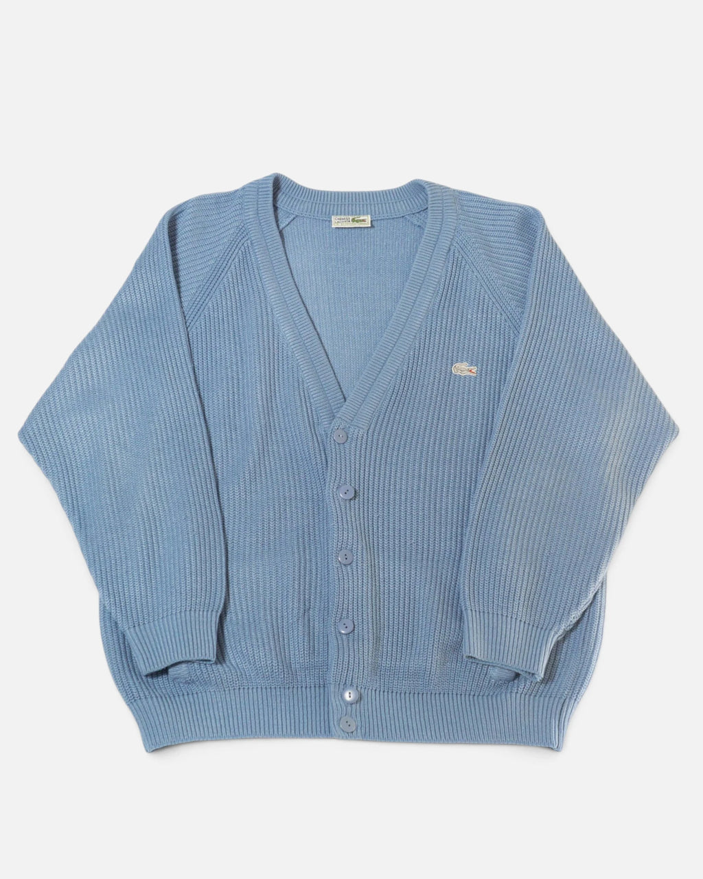 Cárdigan Lacoste Azul Celeste Vintage 90s — Talla M