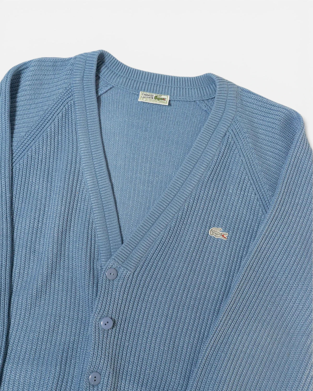 Cárdigan Lacoste Azul Celeste Vintage 90s — Talla M