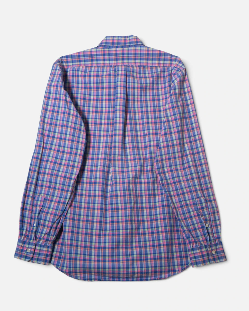 Camisa Ralph Lauren Cuadros Madrás Vintage 90s — Talla L