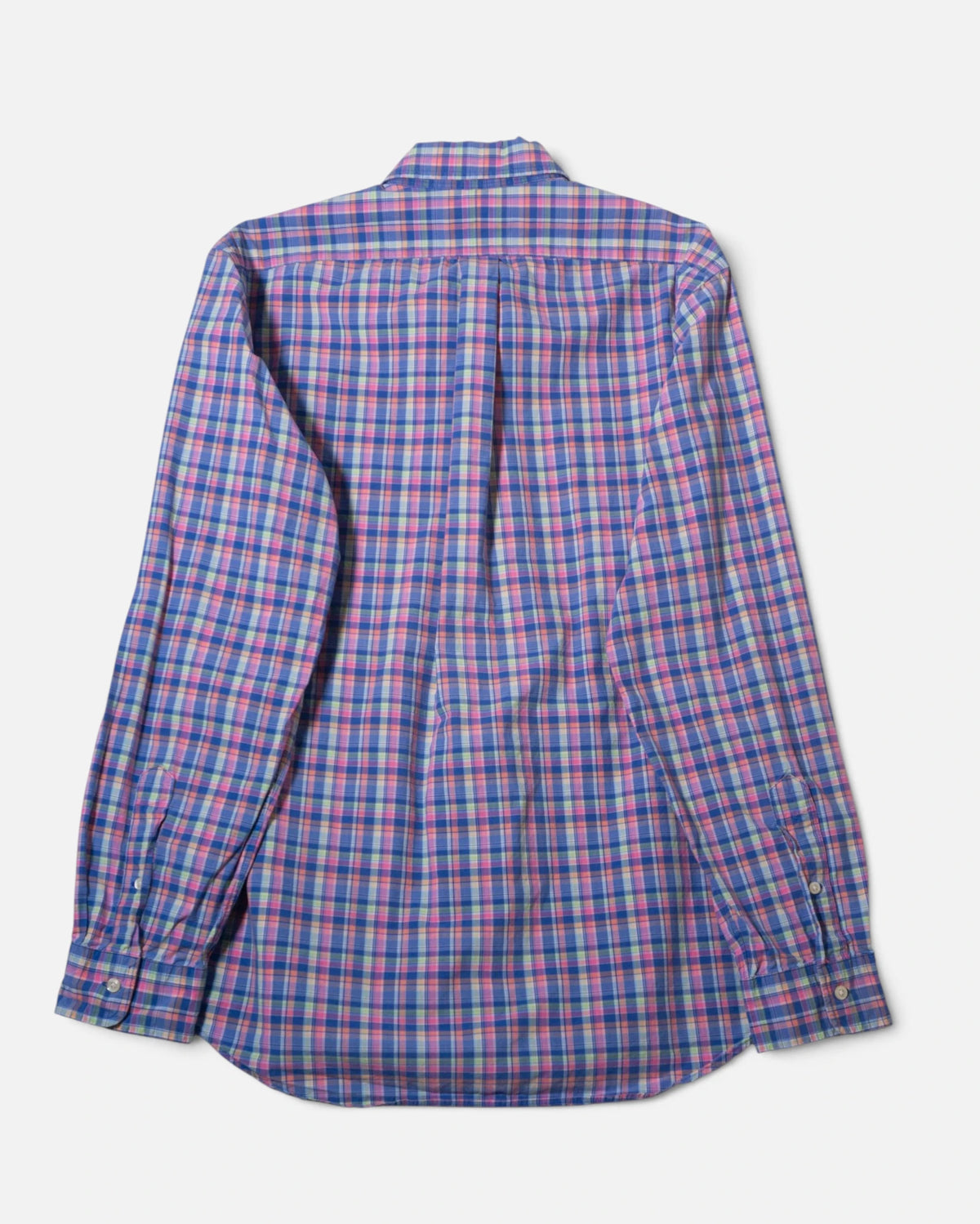 Camisa Ralph Lauren Cuadros Madrás Vintage 90s — Talla L