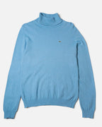 Jersey Lacoste Cuello Alto Celeste Vintage — Talla M