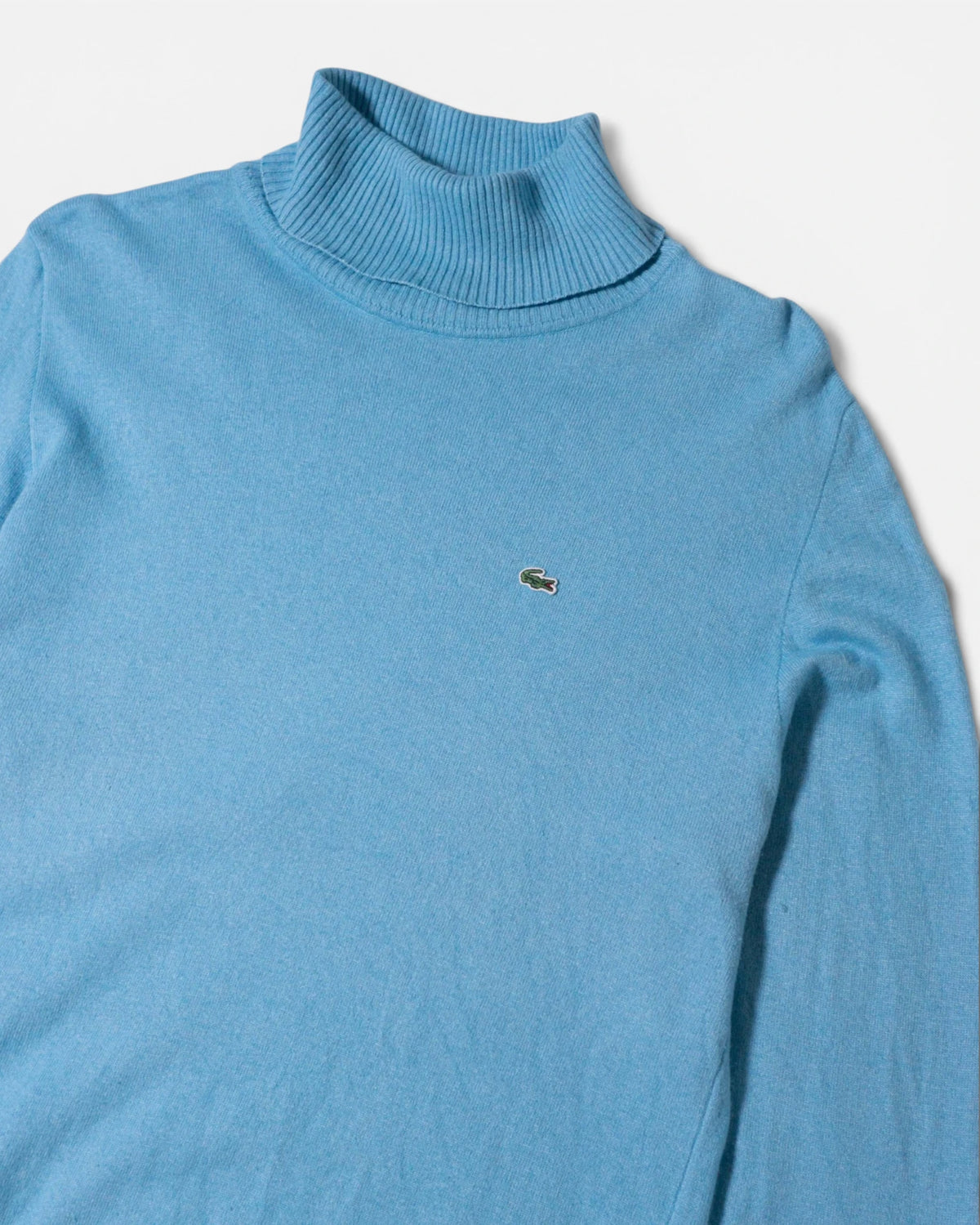 Jersey Lacoste Cuello Alto Celeste Vintage — Talla M