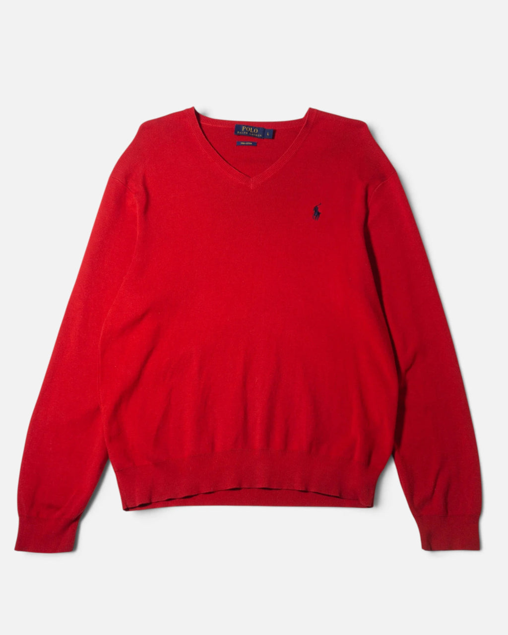Jersey Ralph Lauren Rojo Cuello V Vintage — Talla M