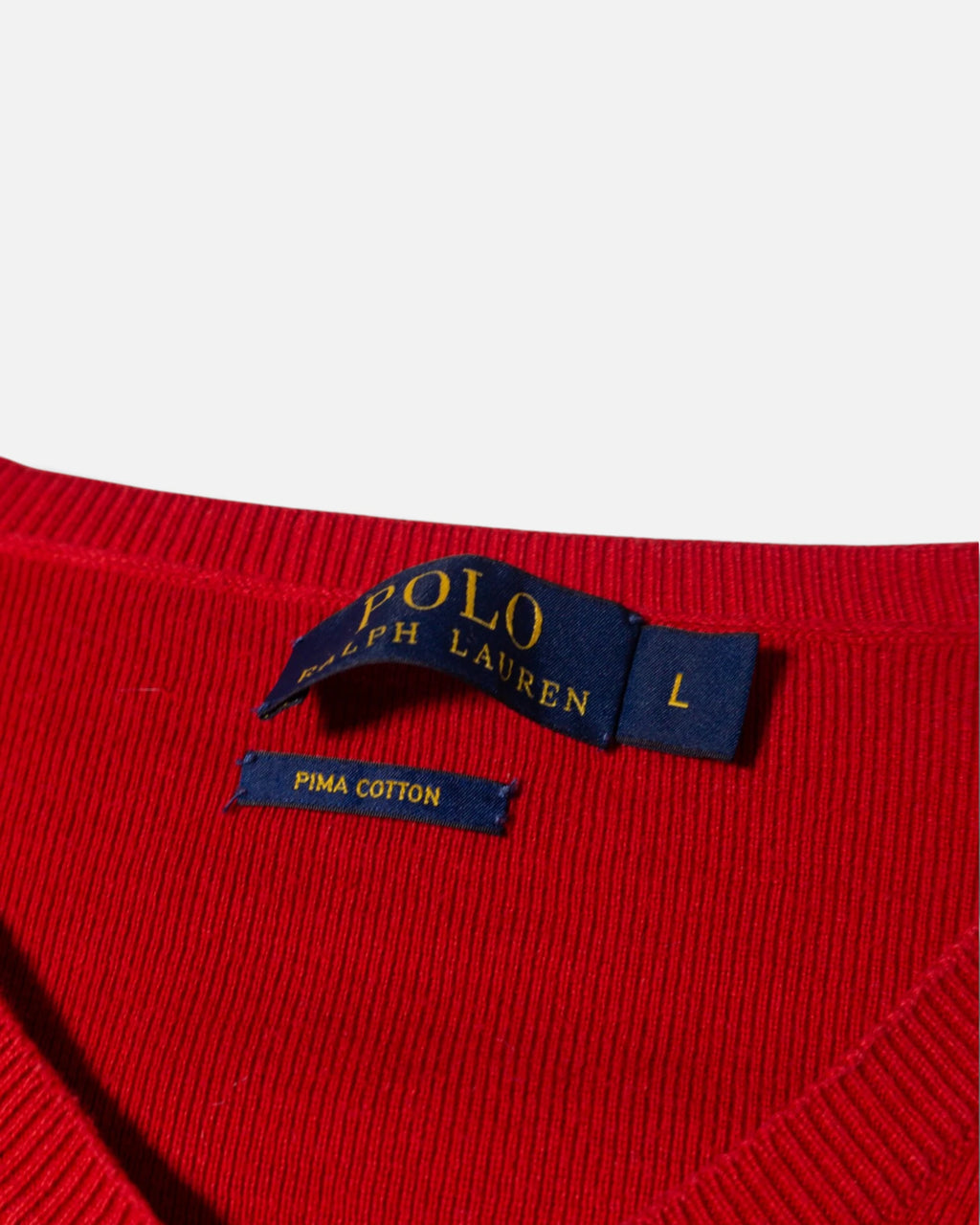 Jersey Ralph Lauren Rojo Cuello V Vintage — Talla M
