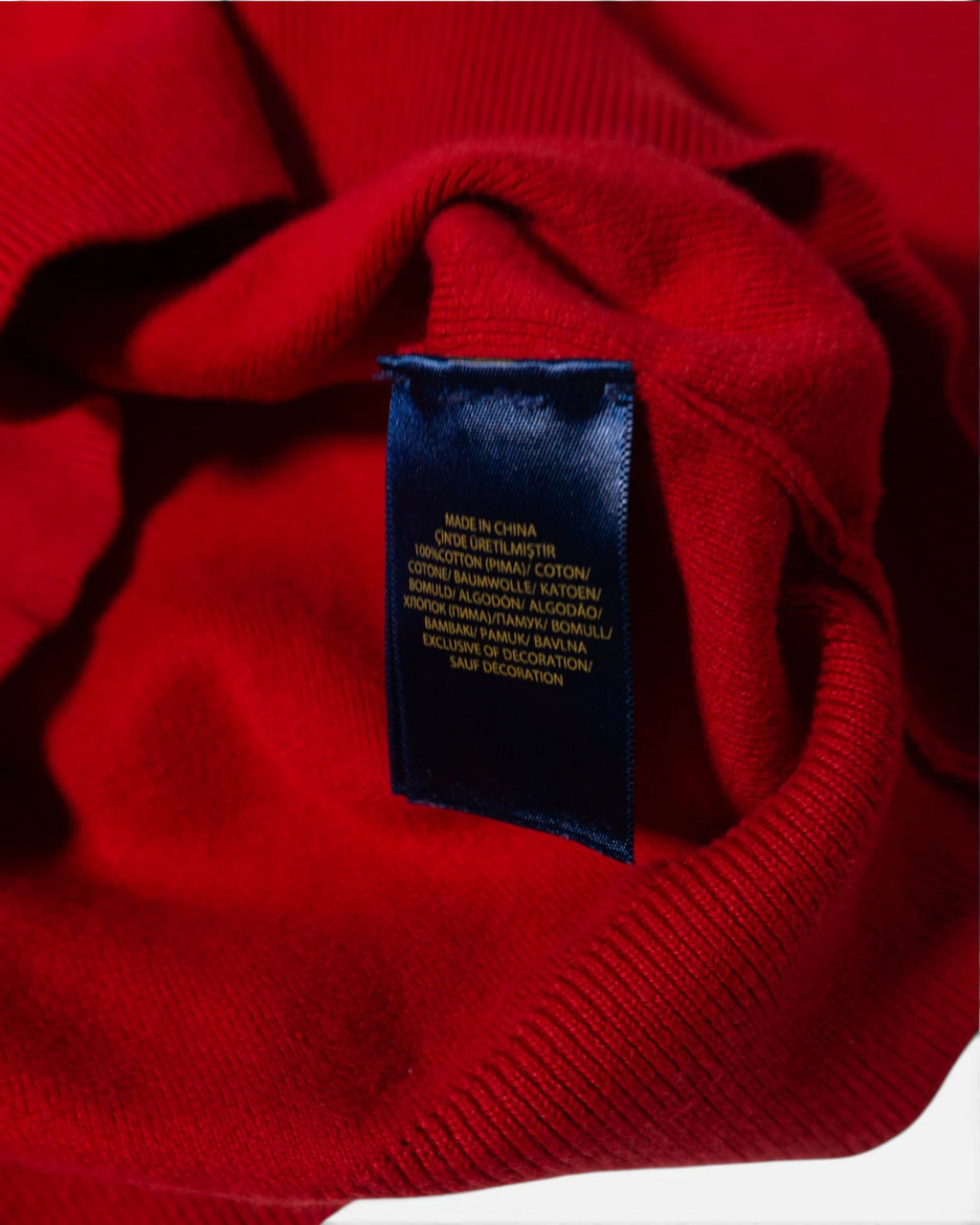 Jersey Ralph Lauren Rojo Cuello V Vintage — Talla M