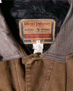 Chaqueta Diesel Pana Marrón Cuello Piel Vintage 90s — Talla L