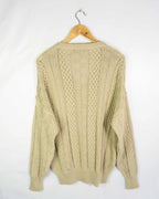 Jersey beige vintage 90s marrón L