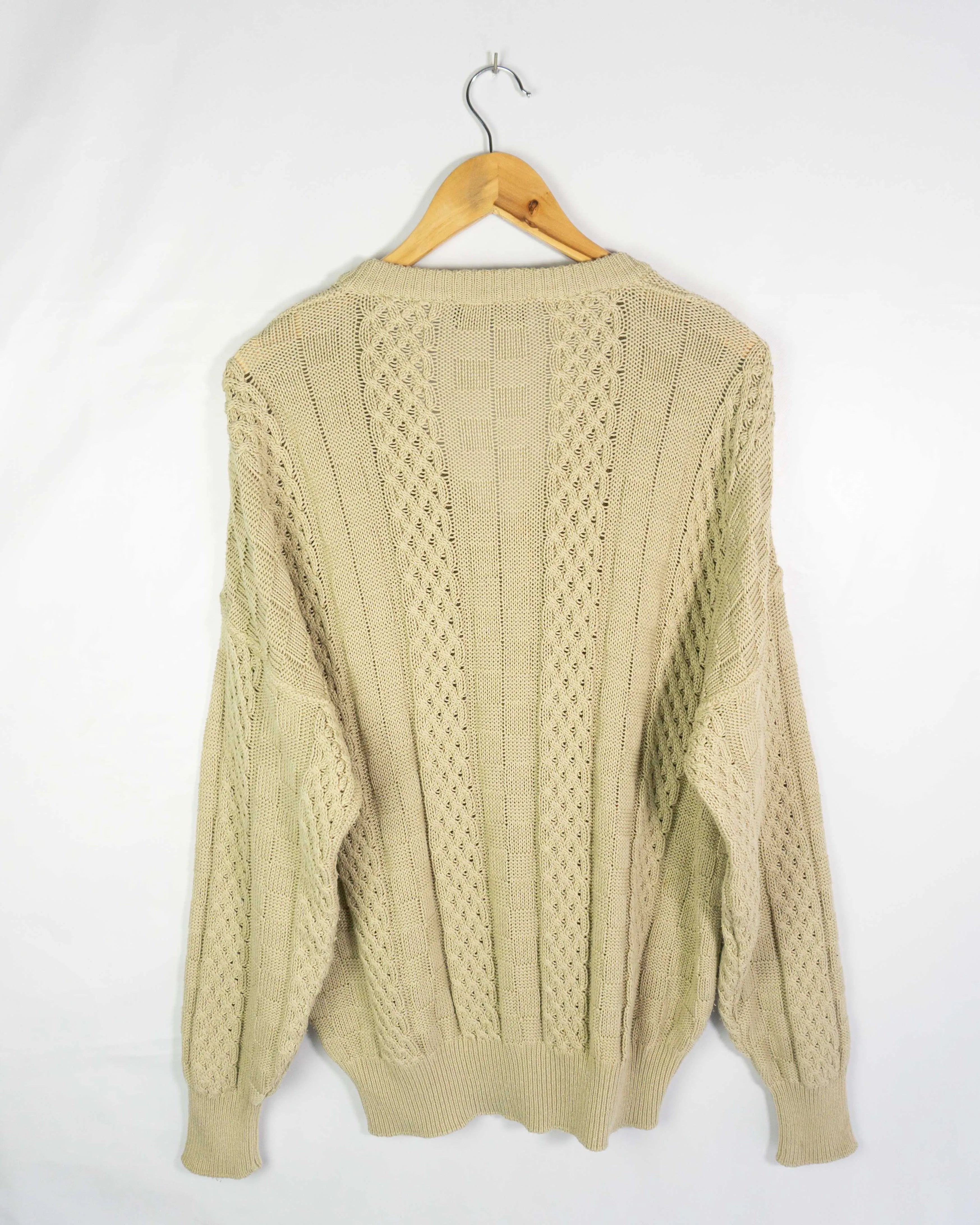 Jersey beige vintage 90s marrón L