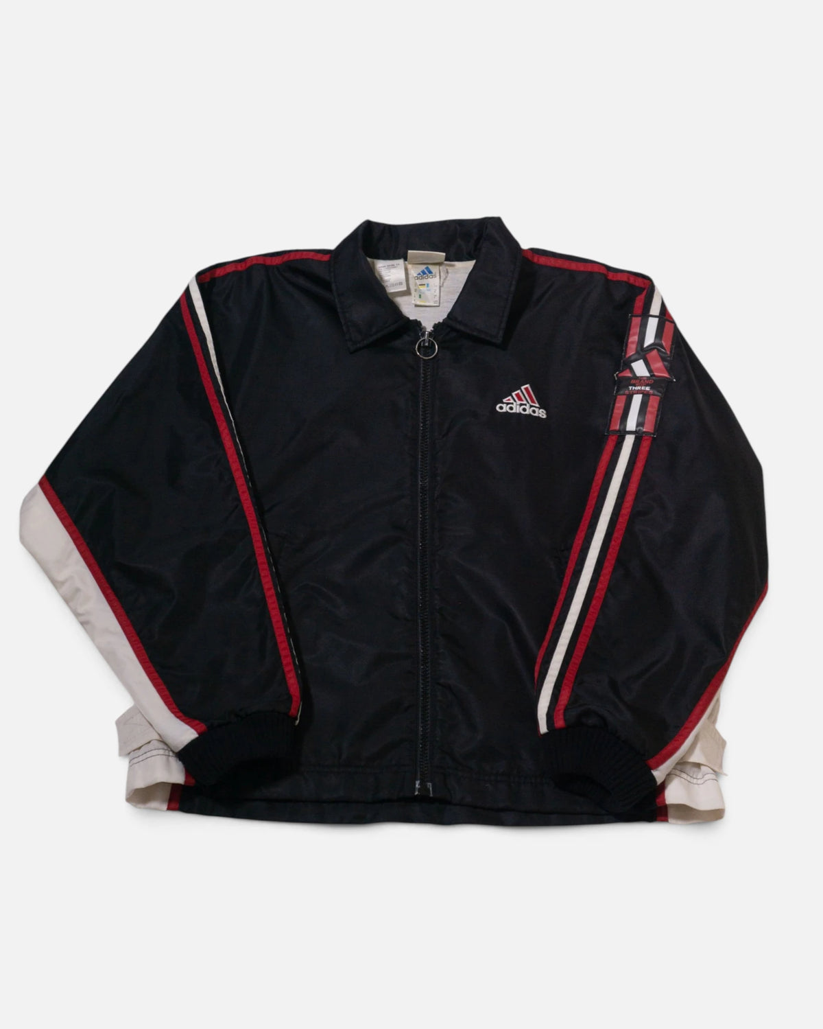 Chaqueta Adidas Negra Roja Vintage 90s — Talla M