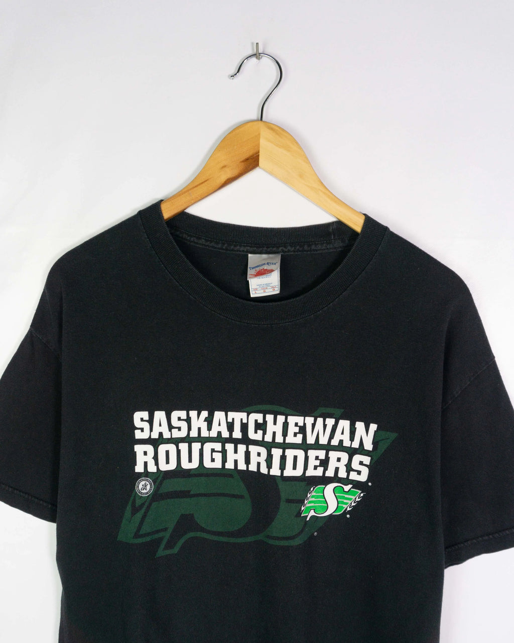 Camiseta Saskatchewan Roughriders CFL Vintage 00s negra — Talla L