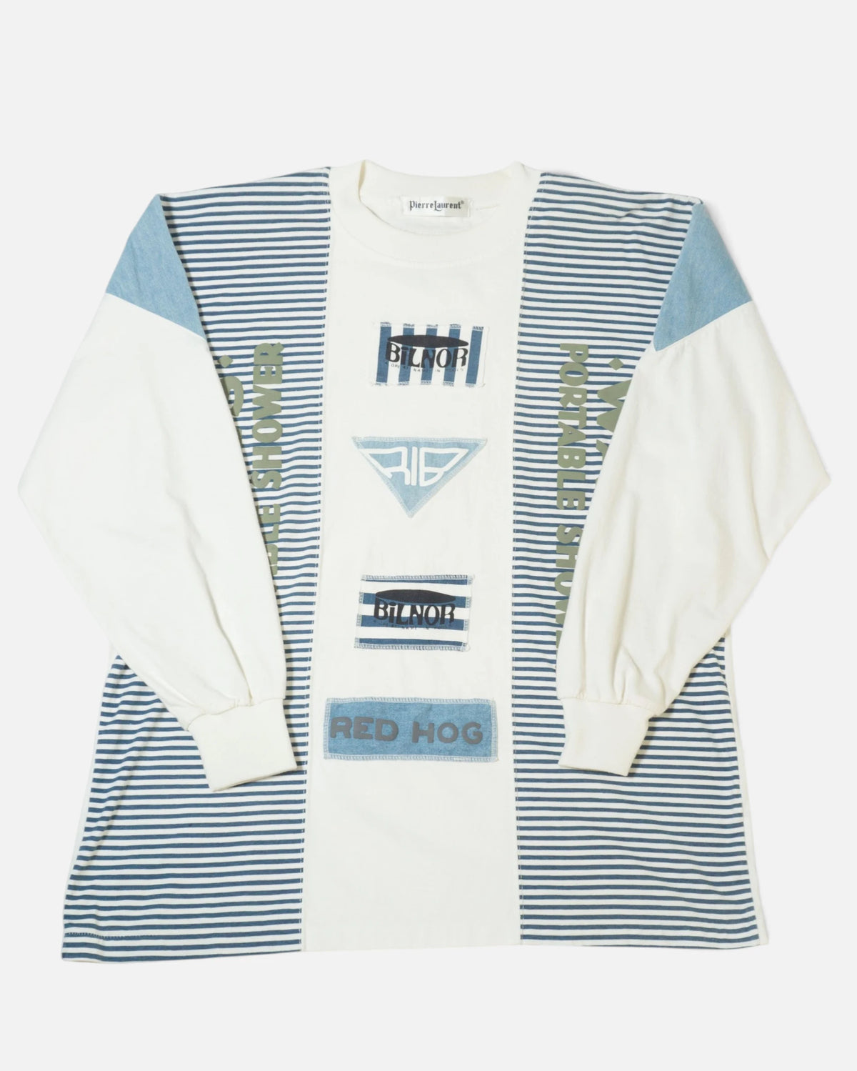 Camiseta larga Pierre Laurent Rayas Vintage 90s — Talla L