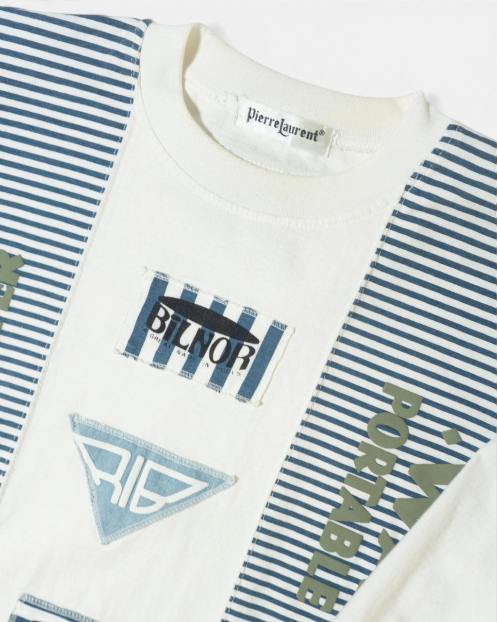 Camiseta larga Pierre Laurent Rayas Vintage 90s — Talla L