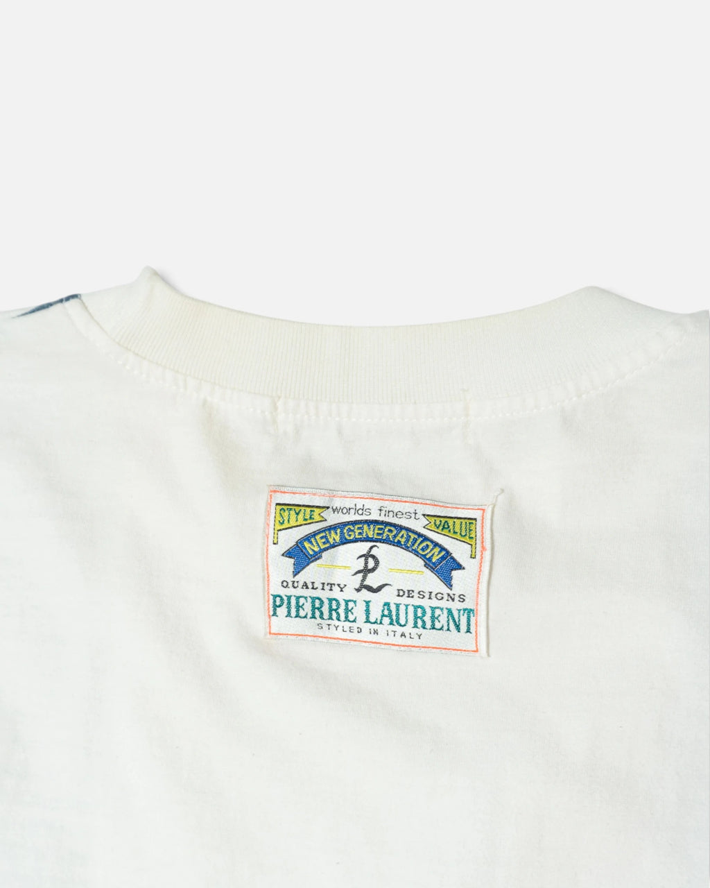 Camiseta larga Pierre Laurent Rayas Vintage 90s — Talla L