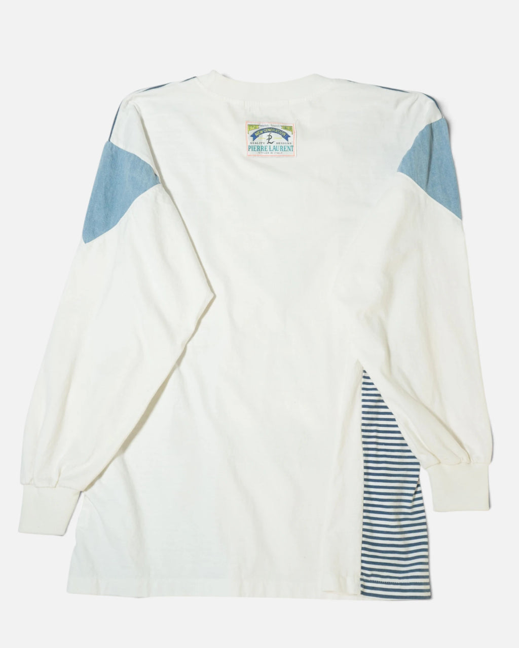 Camiseta larga Pierre Laurent Rayas Vintage 90s — Talla L