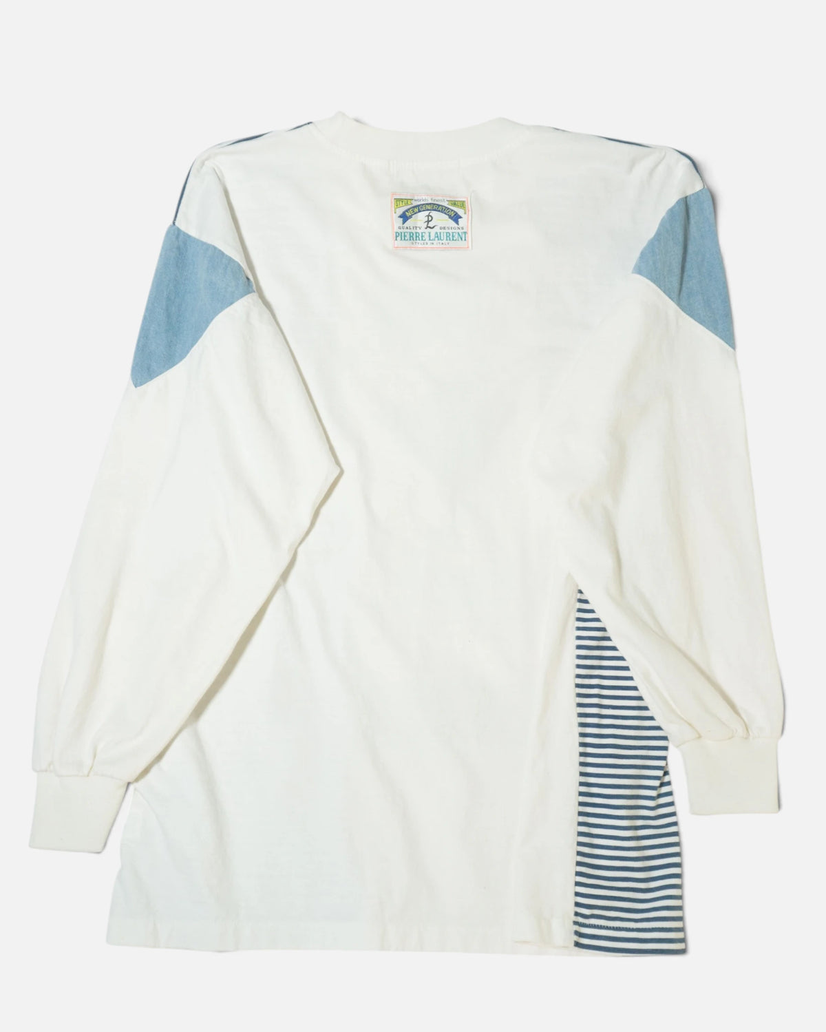 Camiseta larga Pierre Laurent Rayas Vintage 90s — Talla L