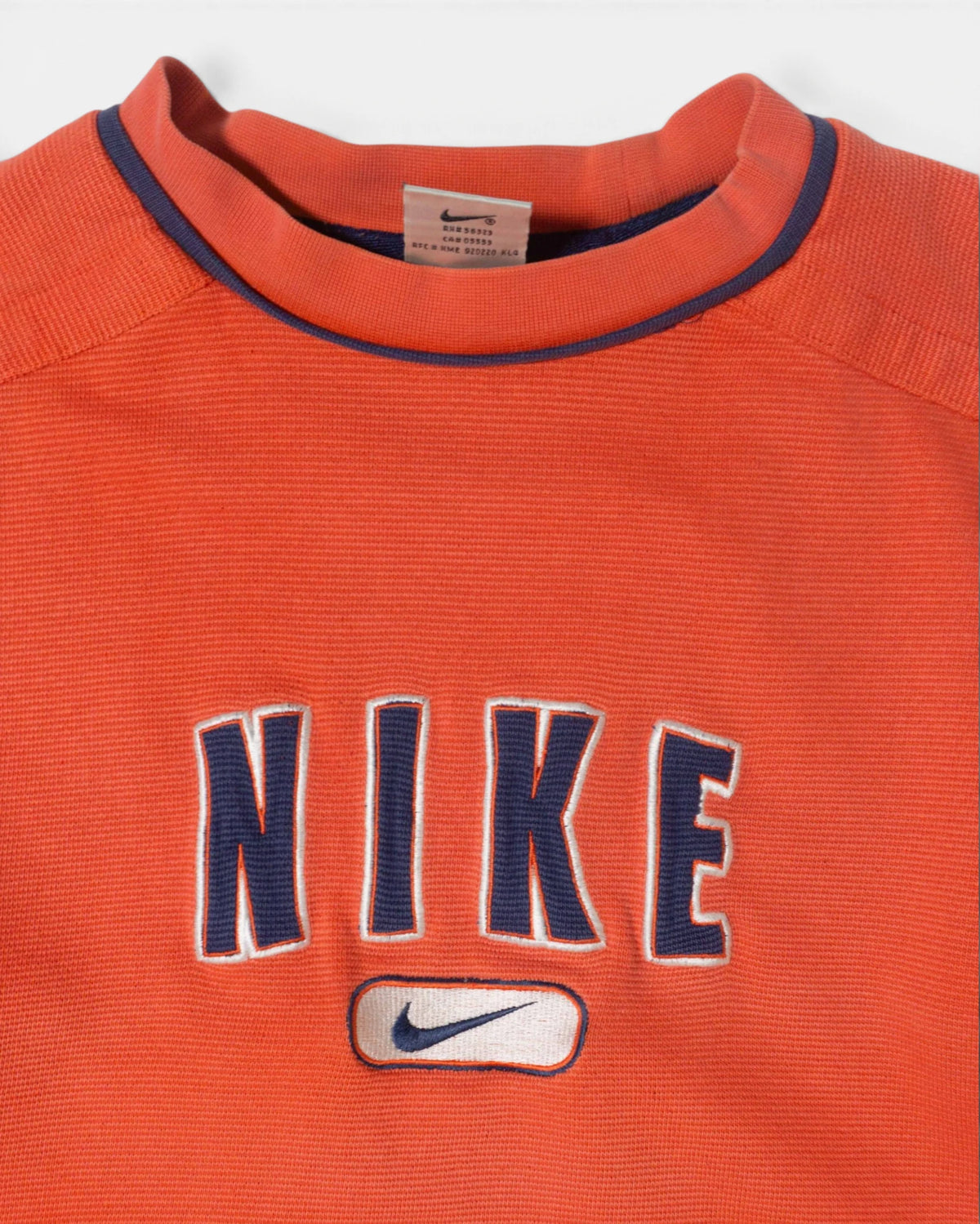 Sudadera Nike Spellout Naranja Vintage 90s — Talla XS