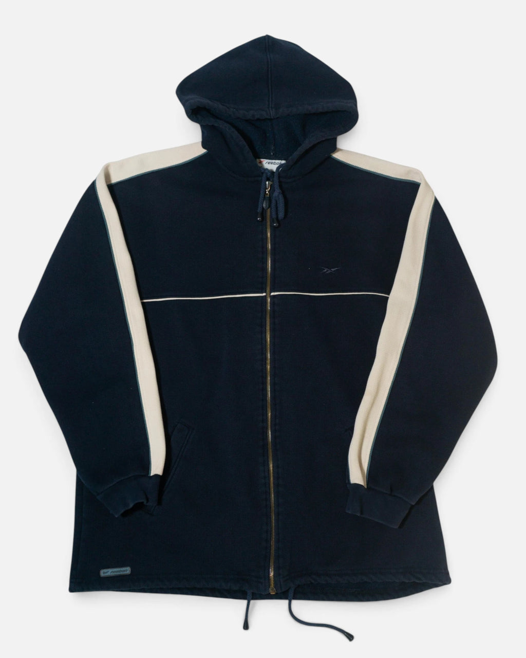 Chaqueta Reebok Azul Marina Capucha Vintage — Talla XL