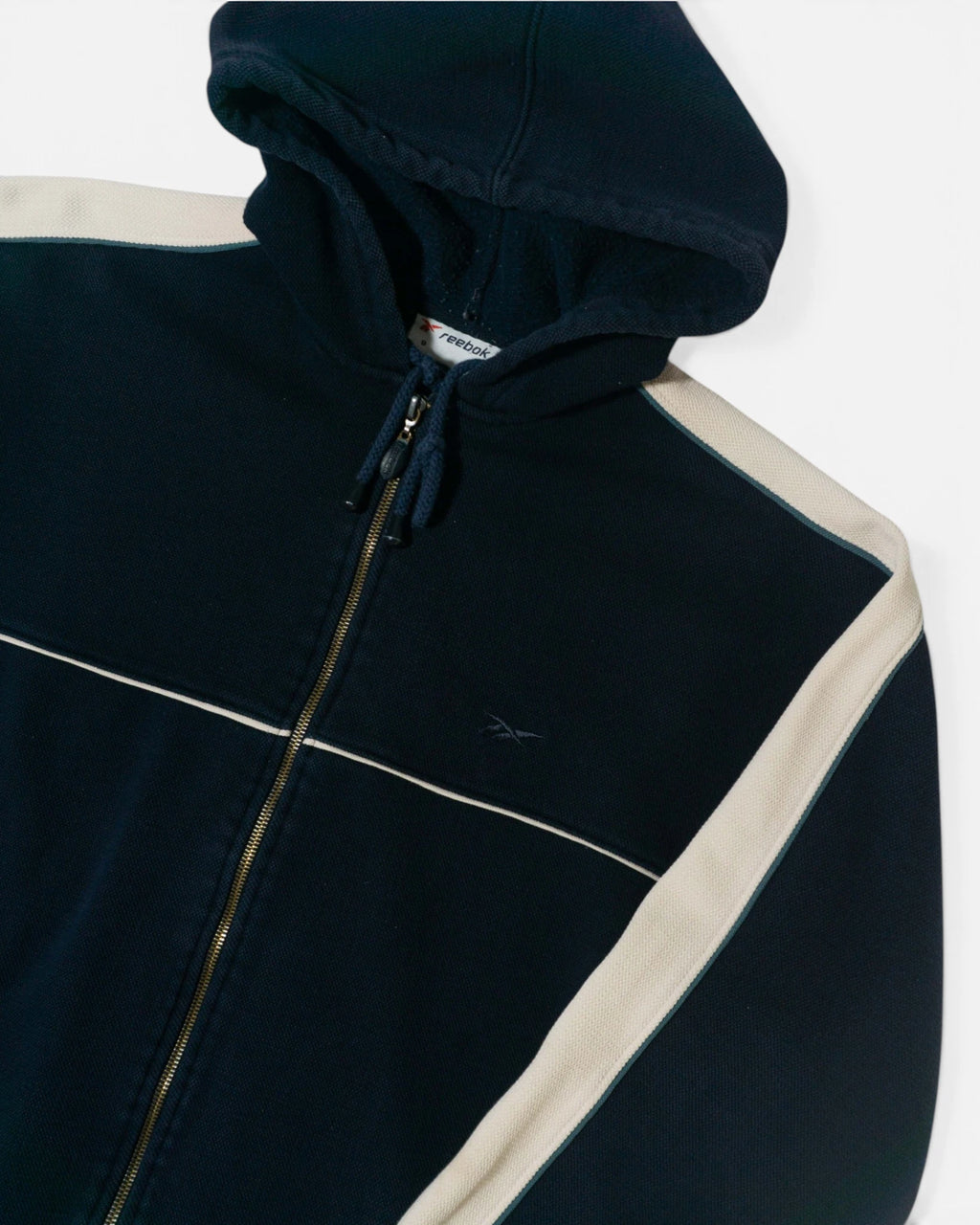 Chaqueta Reebok Azul Marina Capucha Vintage — Talla XL