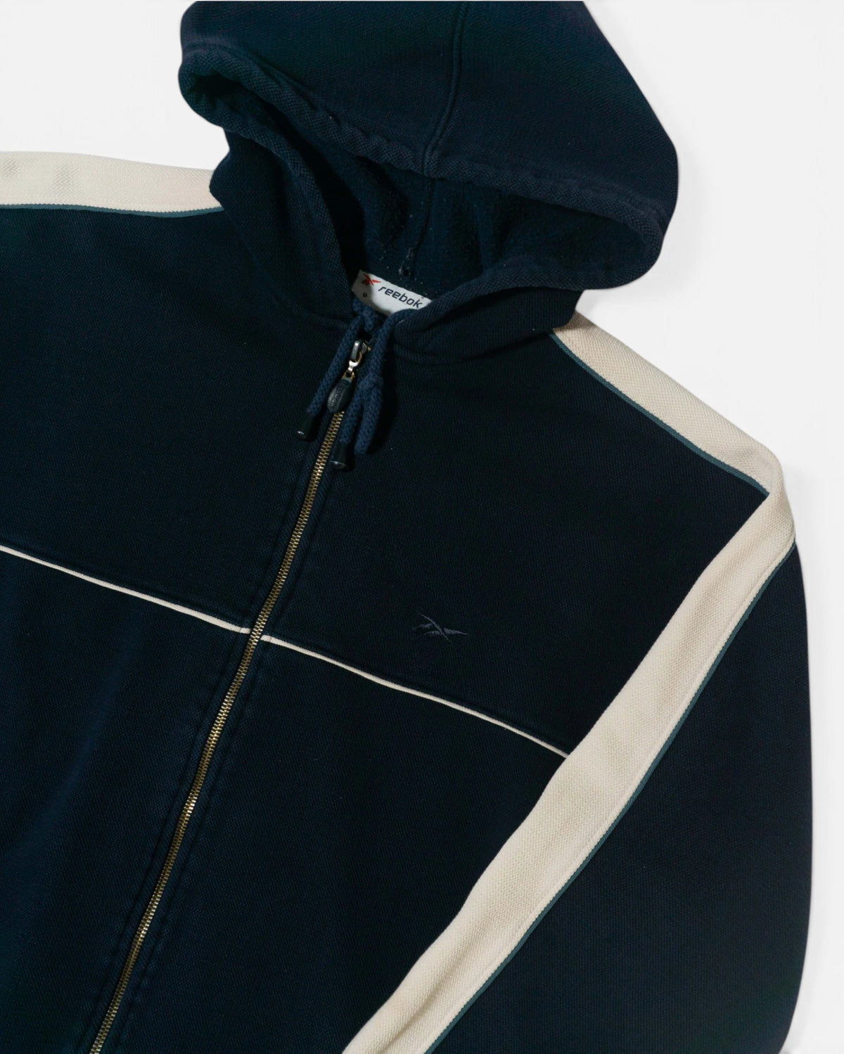 Chaqueta Reebok Azul Marina Capucha Vintage — Talla XL