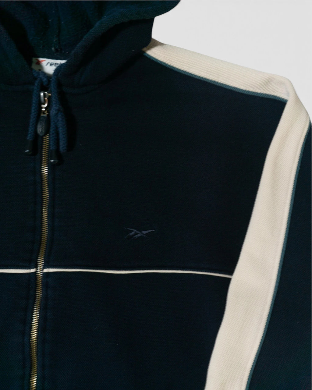 Chaqueta Reebok Azul Marina Capucha Vintage — Talla XL