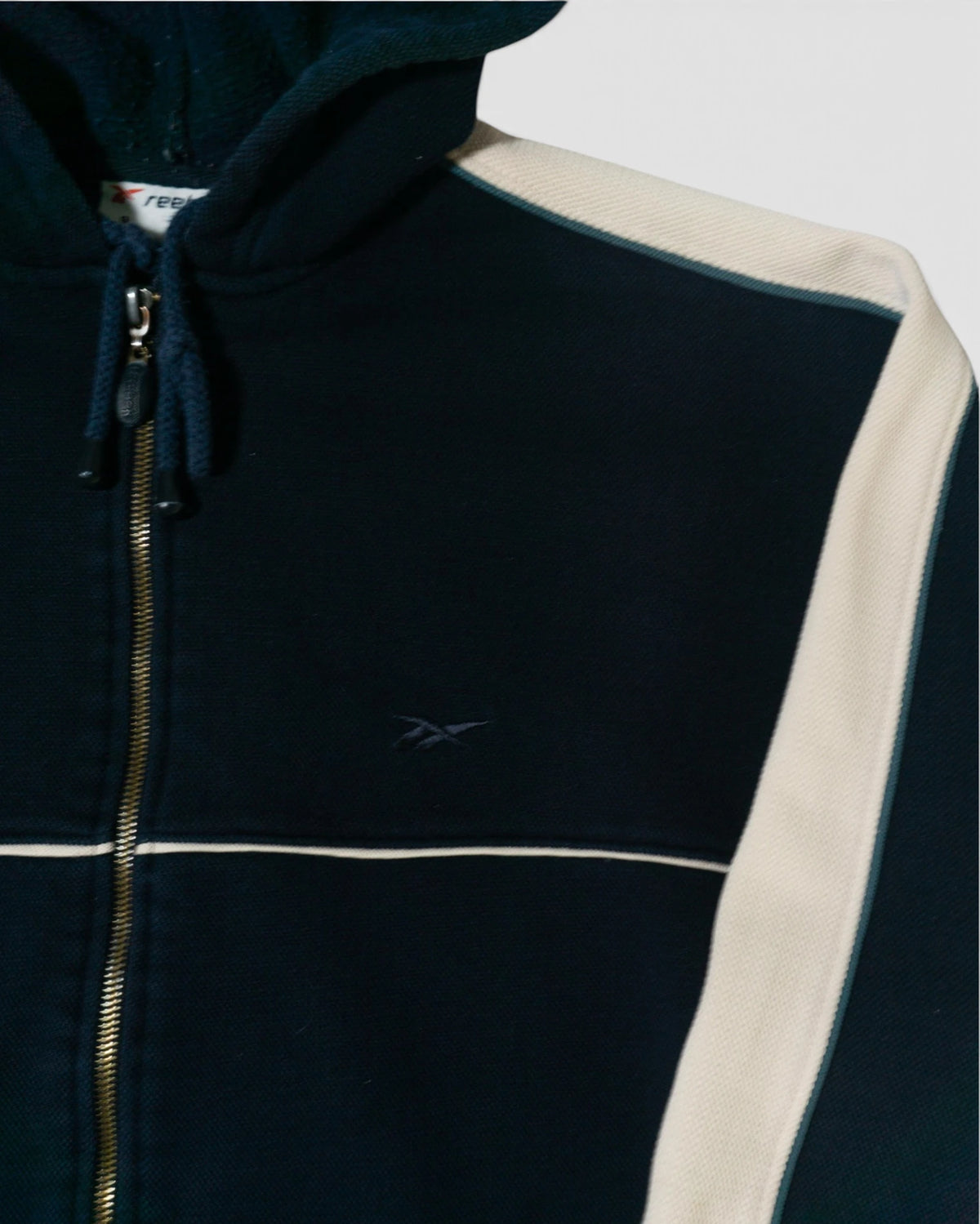 Chaqueta Reebok Azul Marina Capucha Vintage — Talla XL