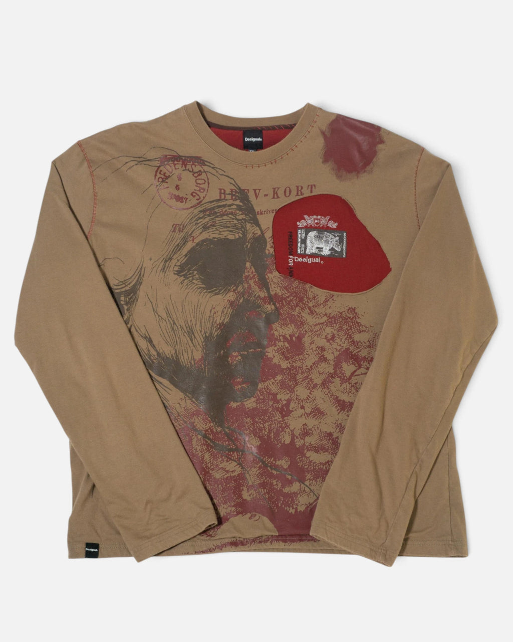 Sudadera Desigual Gráfica Marrón Y2K— Talla XXL