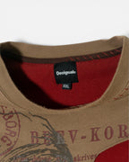 Sudadera Desigual Gráfica Marrón Y2K— Talla XXL