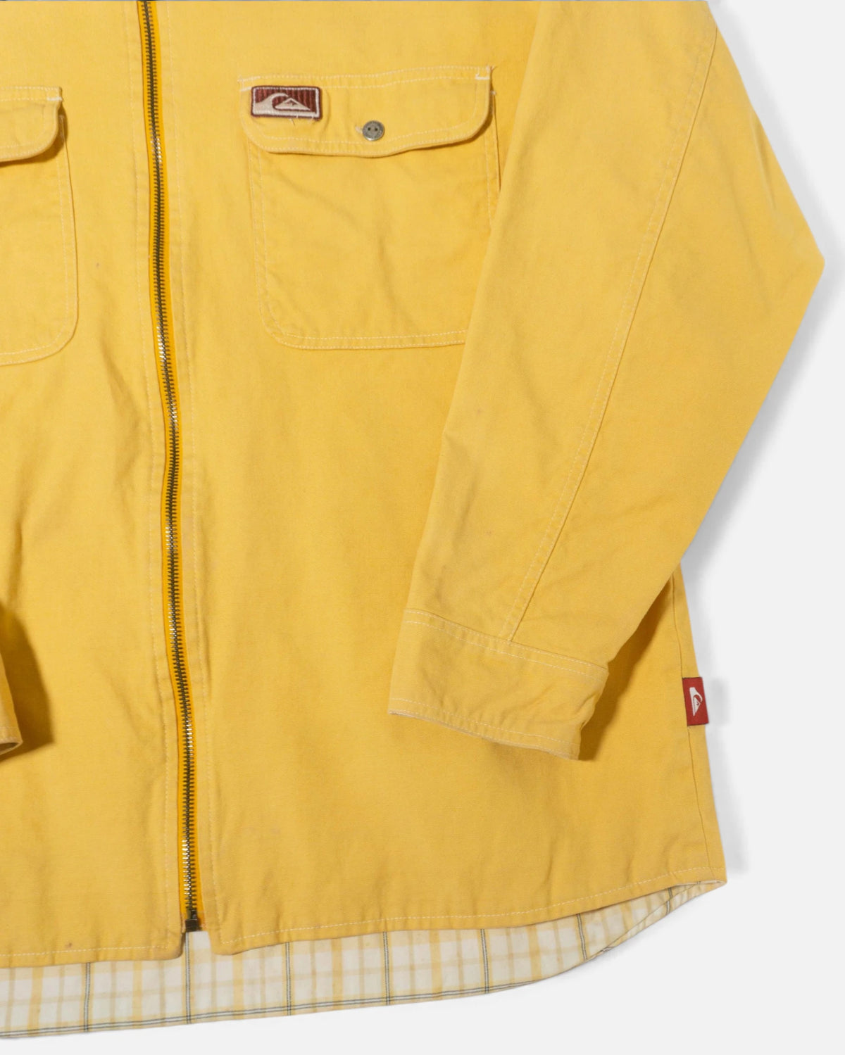 Chaqueta Quiksilver vintage 90s Reversible Amarilla Cuadros — Talla L